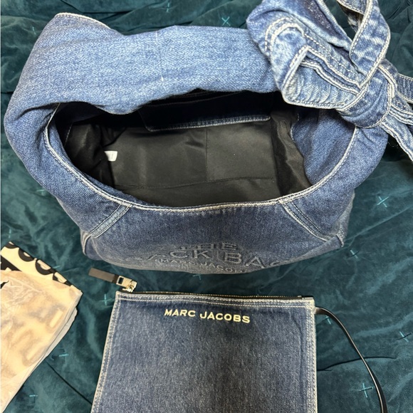 NEW…Marc Jacobs Blue Denim Hobo Bag with Bow medium - Picture 11 of 14